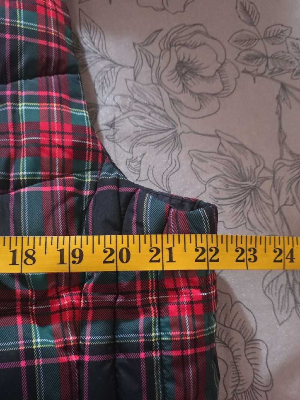 Talbots Plaid Quilted Vest - Red, Green & Black - Picture 6 of 8